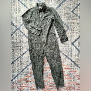 One Teaspoon Olive Green Leopard Boiler Suit